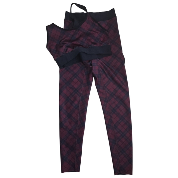 Ultracor Sprinter High Red Plaid Legging and Terrain Plaid Sports Bra Set Small - Picture 4 of 8